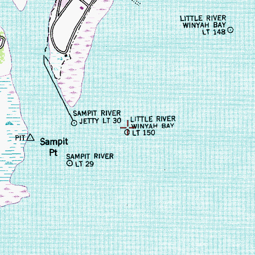 Topographic Map of Little River Winyah Bay Light One Hundred Fifty, SC
