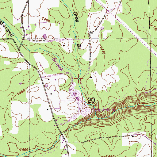 Topographic Map of Maxwell Branch, AL