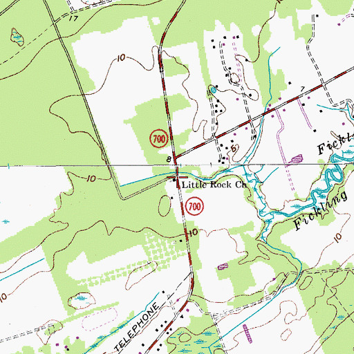 Topographic Map of Little Rock Church, SC