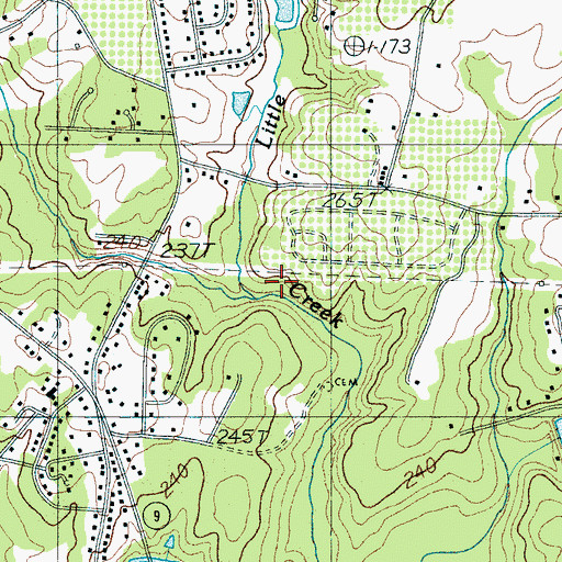 Topographic Map of Little Shoally Creek, SC
