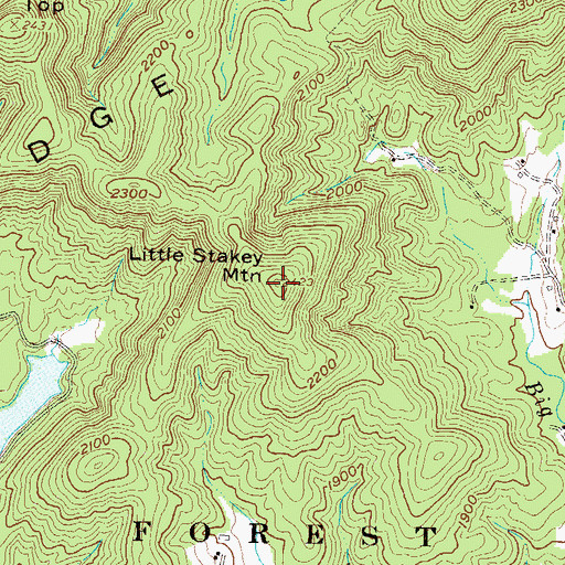 Topographic Map of Little Stakey Mountain, SC