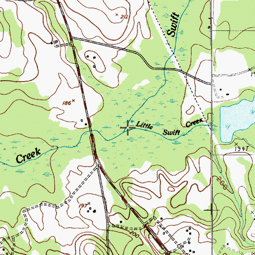 Topographic Map of Little Swift Creek, SC