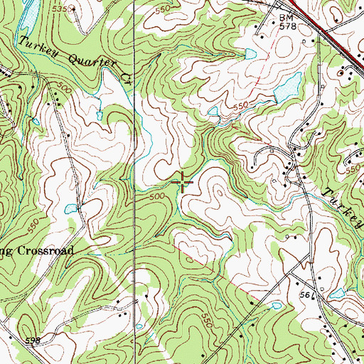 Topographic Map of Little Turkey Creek, SC