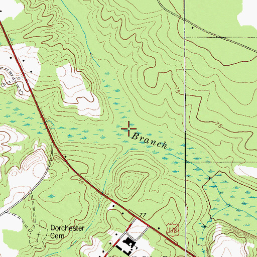 Topographic Map of Little Walnut Branch, SC