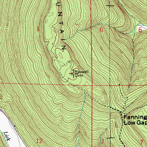 Topographic Map of Maxwell Cemetery, AL