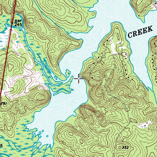 Topographic Map of Little Wateree Creek, SC