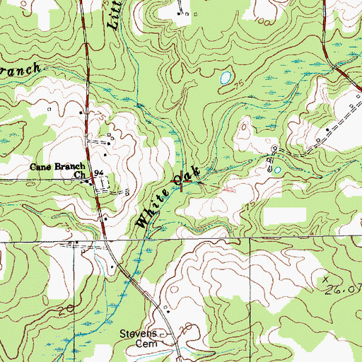 Topographic Map of Little White Oak Swamp, SC