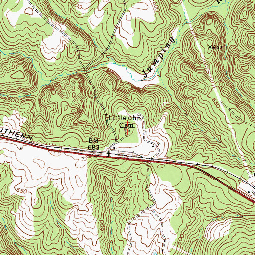 Topographic Map of Littlejohn Cemetery, SC