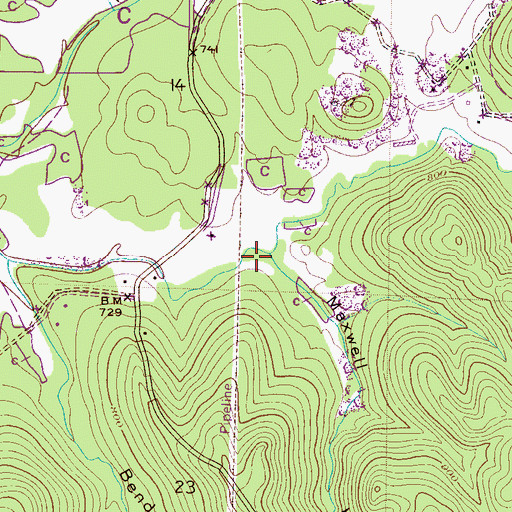 Topographic Map of Maxwell Hollow, AL