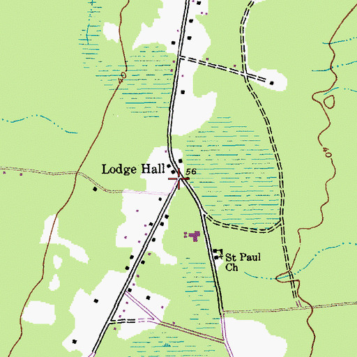 Topographic Map of Lodge Hall, SC