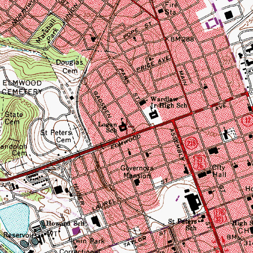 Topographic Map of Logan School, SC