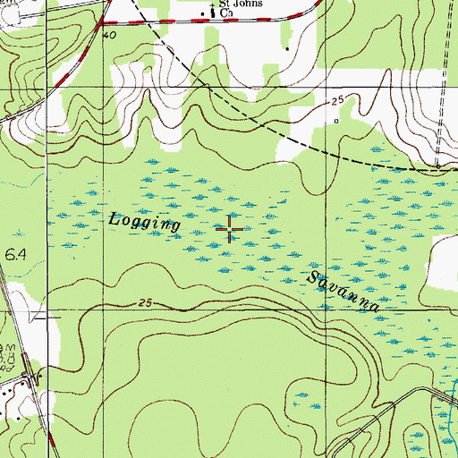 Topographic Map of Logging Savanna, SC