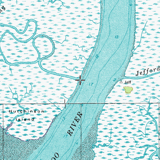 Topographic Map of Long Ashepoo Creek, SC