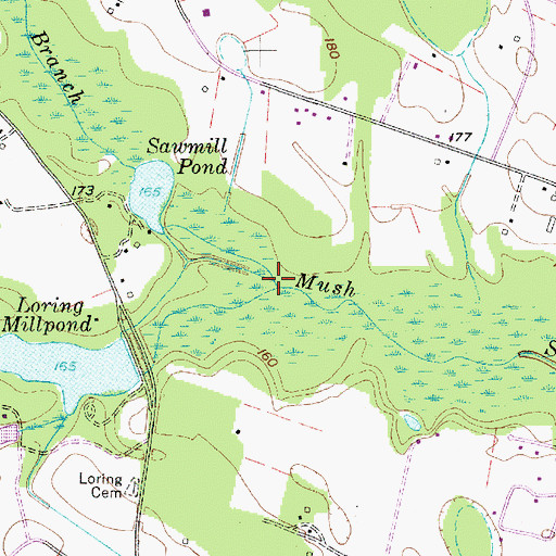 Topographic Map of Long Branch, SC