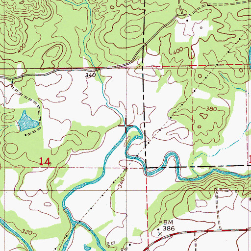 Topographic Map of Mayberry Creek, AL