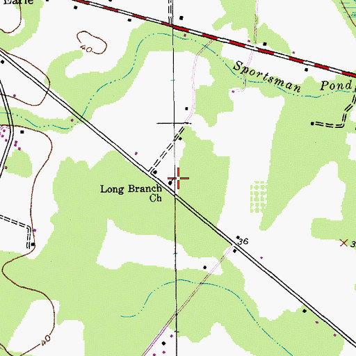 Topographic Map of Long Branch Church, SC