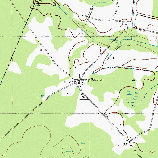 Topographic Map of Long Branch Church, SC