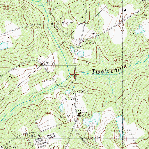 Topographic Map of Long Creek, SC