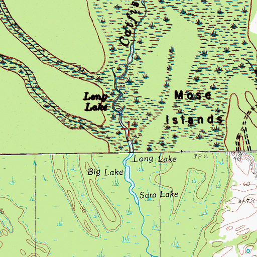 Topographic Map of Long Lake, SC