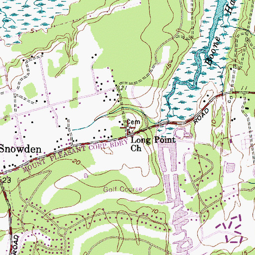 Topographic Map of Long Point Baptist Church, SC