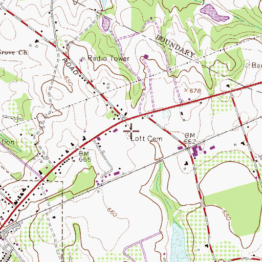 Topographic Map of Lott Cemetery, SC