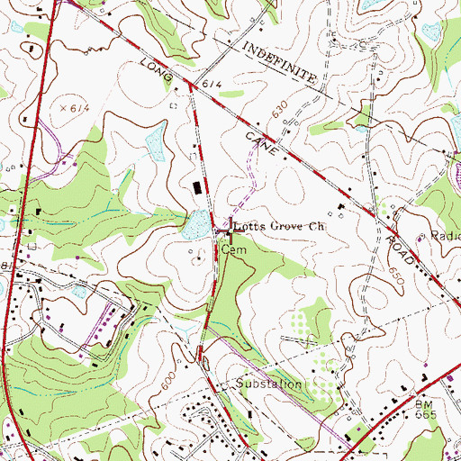 Topographic Map of Lotts Grove Church, SC