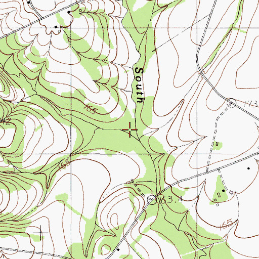 Topographic Map of Love Creek, SC