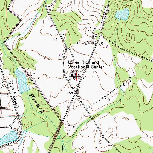Topographic Map of Lower Richland Vocational Center, SC