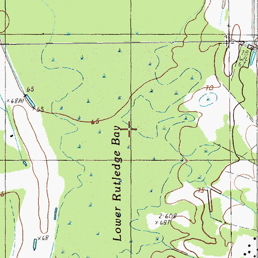 Topographic Map of Lower Rutledge Bay, SC