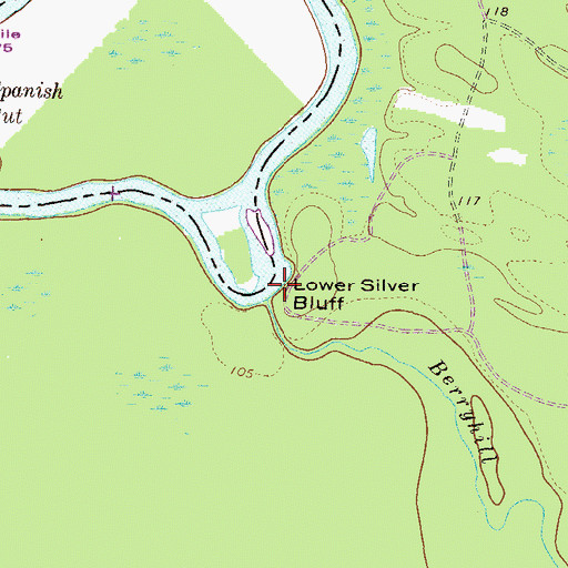 Topographic Map of Lower Silver Bluff, SC