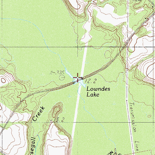 Topographic Map of Lowndes Lake, SC