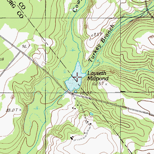 Topographic Map of Layseth Millpond, SC