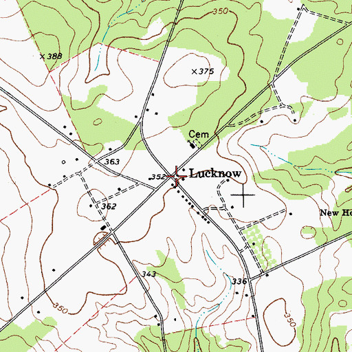 Topographic Map of Lucknow, SC