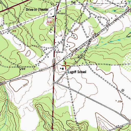Topographic Map of Lugoff School, SC