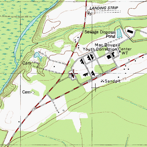 Topographic Map of MacDougall Correctional Institution, SC