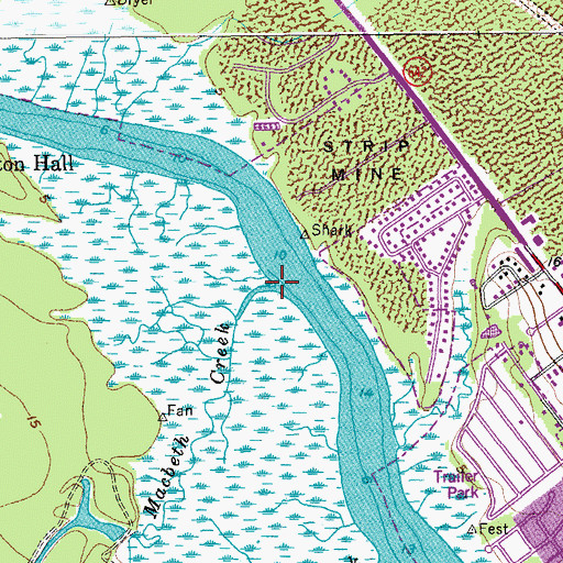 Topographic Map of Macbeth Creek, SC