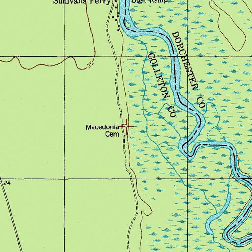 Topographic Map of Macedonia Cemetery, SC