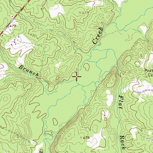 Topographic Map of Mack Branch, SC