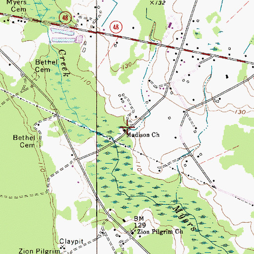 Topographic Map of Madison Church, SC