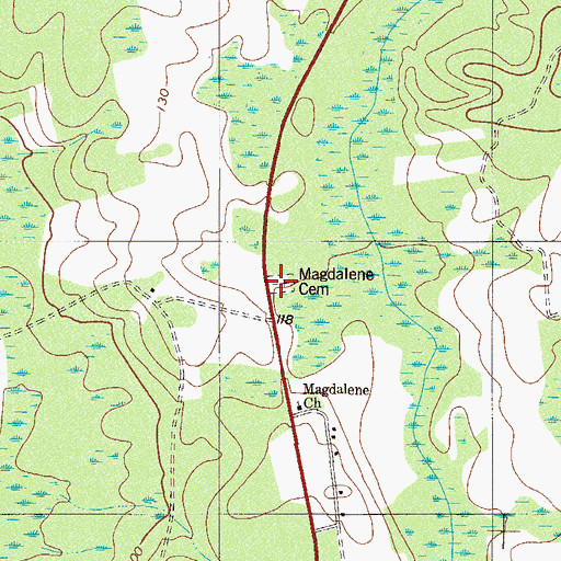 Topographic Map of Magdalene Cemetery, SC