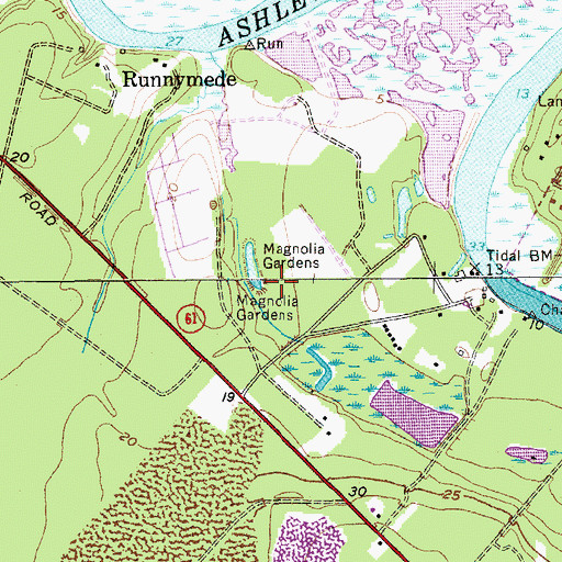 Topographic Map of Magnolia Gardens, SC