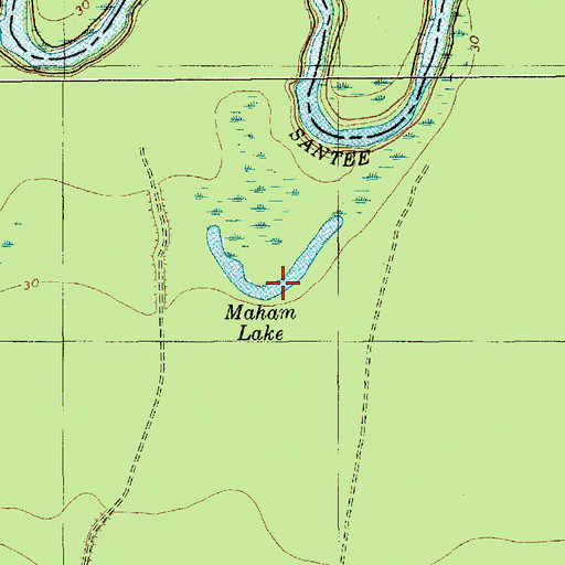 Topographic Map of Maham Lake, SC