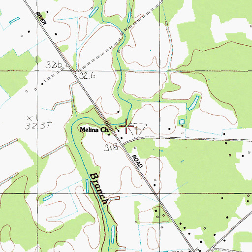 Topographic Map of Malina School, SC