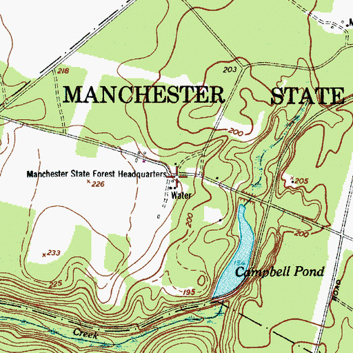 Topographic Map of Manchester State Forest Headquarters, SC