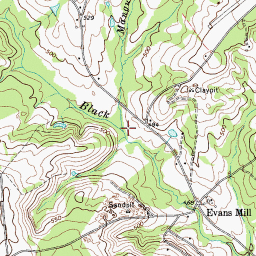 Topographic Map of Mangum Branch, SC