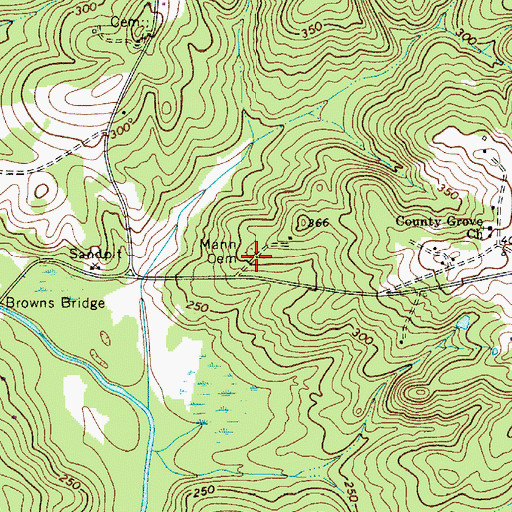 Topographic Map of Mann Cemetery, SC