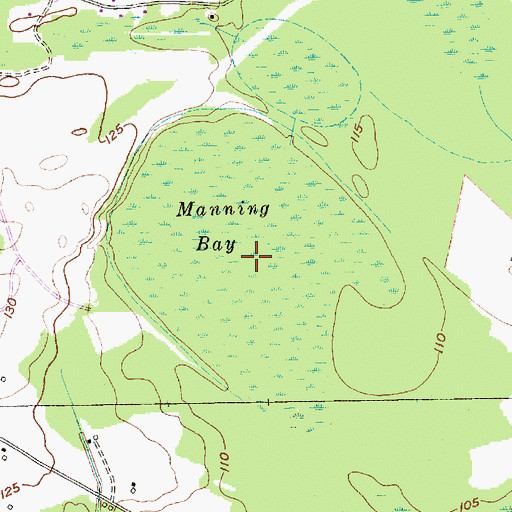 Topographic Map of Manning Bay, SC