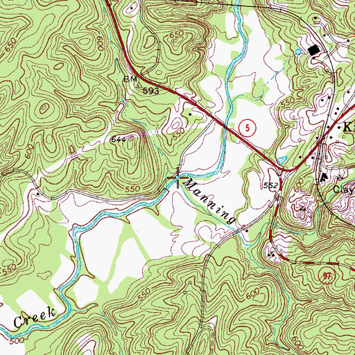 Topographic Map of Manning Branch, SC