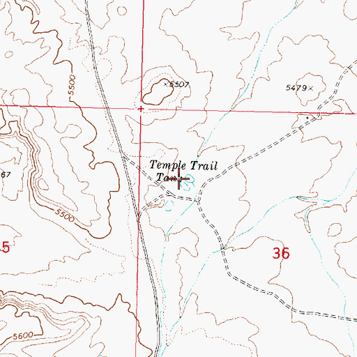 Topographic Map of Temple Trail Tank, AZ