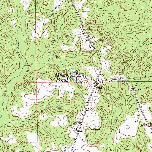 Topographic Map of Mays Pond, AL